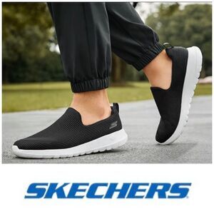 SKECHERS - NWTIB - M Sz 7W -Go Walk Max Performance Sneakers/Black w/White Soles